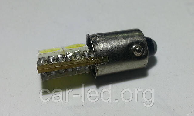BA9S, cветодиодная автолампа 4pcs 5050 белого цвета свечения (~55Lm) CHI MING