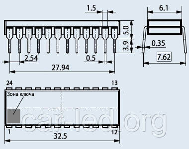 КР1533ИД3 (або аналог SN74ALS154) DIP24 мікросхема є дешифратором 4x16 серії ТТЛ