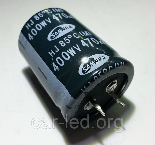 470mkf - 400v mini HJ 30*40 SAMWHA, 85°C електролітичний конденсатор