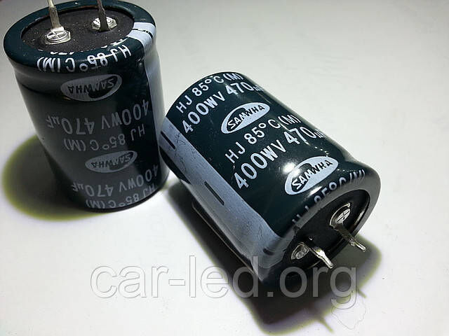 470mkf - 400v mini HJ 30*40 SAMWHA, 85°C електролітичний конденсатор