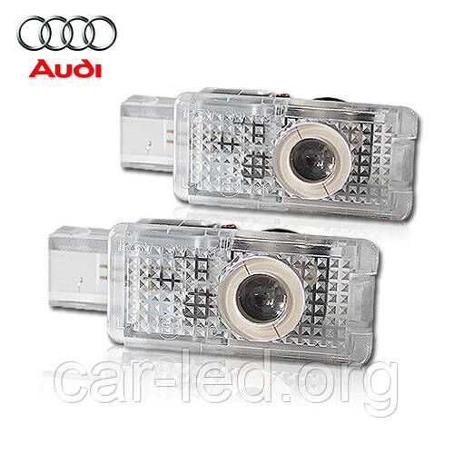 Штатная подсветка дверей с логотипом Logo AUDI LED