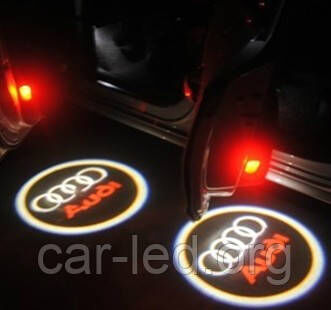 Штатная подсветка дверей с логотипом Logo AUDI LED