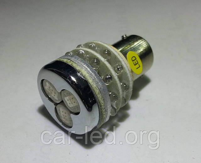 Светодиодная автолампа 1156(P21W)-S25-BAY15s 3HP6+24LED. CHI MING