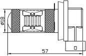 Светодиодная автолампа H8, 15W (500Lm) WARM 3300K Samsung LED chip (SMD2323)+Линза