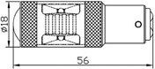 Светодиодная автолампа 1157 - P21/5W - BAU15d, 15W (560Lm) Original Samsung LED chip (SMD2323) двухконтактная