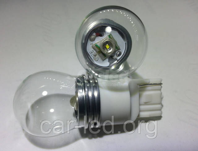 Светодиодная автолампа 7440 (Т20) (W21W) 9W WHITE (480Lm) (CREE LED XML T6) одноконтак