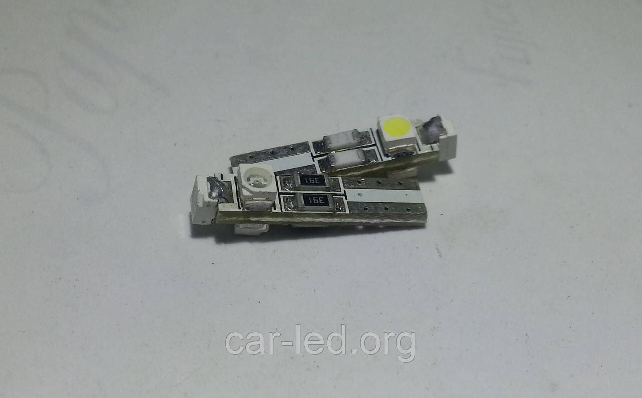 Желтая светодиодная автолампа Т5, 3pcs 1210 circuit