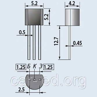 КТ940А1 транзистор NPN (100 мА 300 В) (h21е:25) 0,5 W (ТО92)
