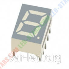 Зелений семисегментний LED індикатор FYS-3912 BG-21 (9,7*12,9) 1-розрядний FORYARD (загальний анод)