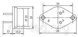 КТ825Г (або 2Т825А) транзистор кремнієвий PNP (30А 90В) 125W (ТО-3)