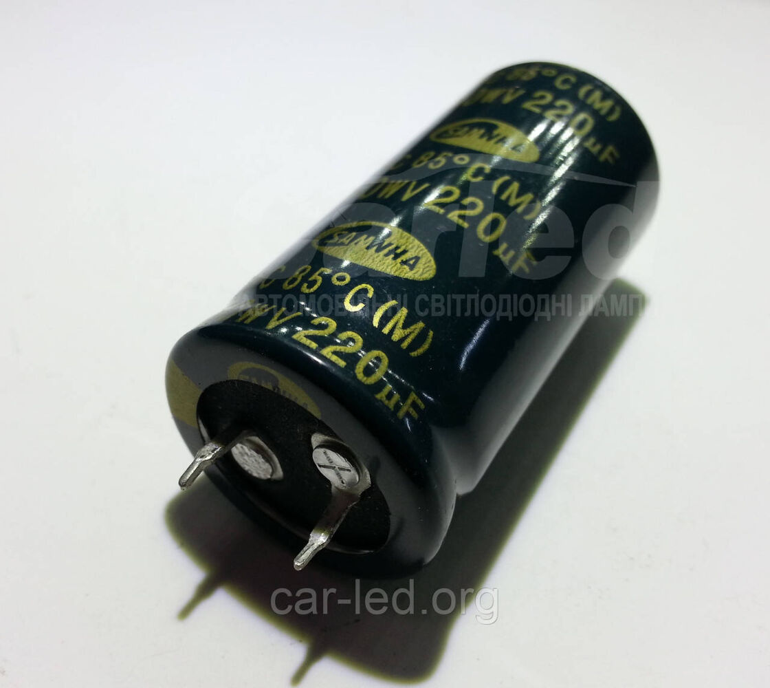 220mkf - 450v HC 24*50 SAMWHA, 85°C конденсатор електролітичний