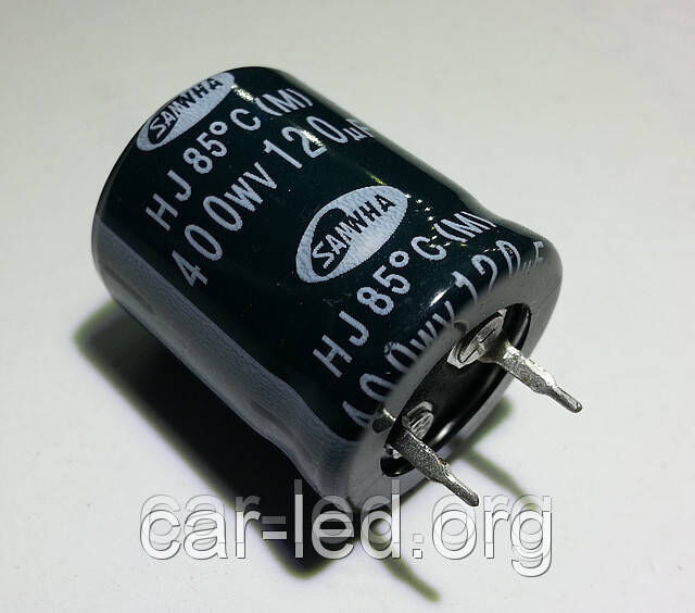 180mkf - 400v mini HJ 22*30 SAMWHA, 85°C конденсатор електролітичний