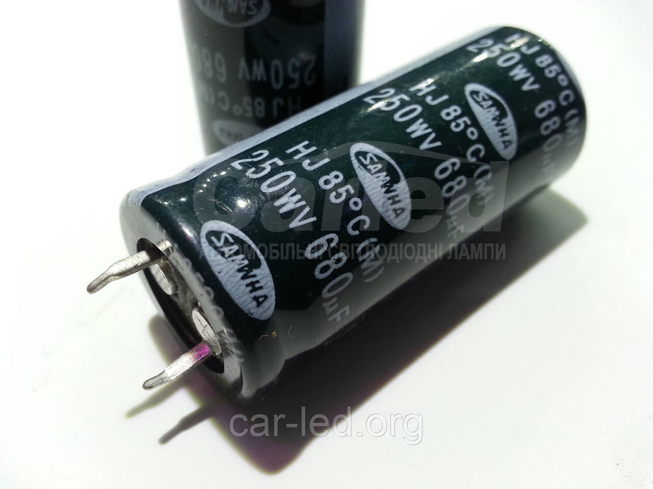 680mkf - 250v mini HJ 22*50 SAMWHA, 85°C конденсатор електролітичний
