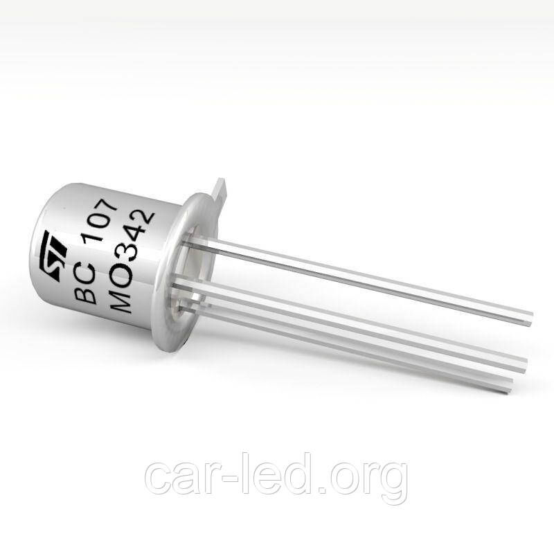 BC107C транзистор NPN (45V; 0.2А; 0,6W; 300MHz; h21=200-450) TO18