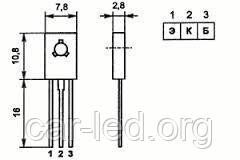 КТ602Бм транзистор NPN (0,5 А 120 В) 2,8 W (ТО126)
