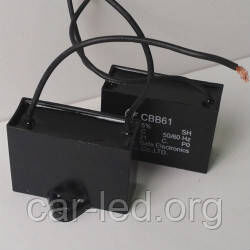 Cbb61 1,0 mkf - 450 VAC (±5%) 37x11x22 дроти, поліпропіленові в прямокутному корпусі