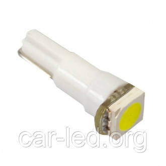 Белая светодиодная автолампа Т5 (w1.2w), 1pcs 5050 White