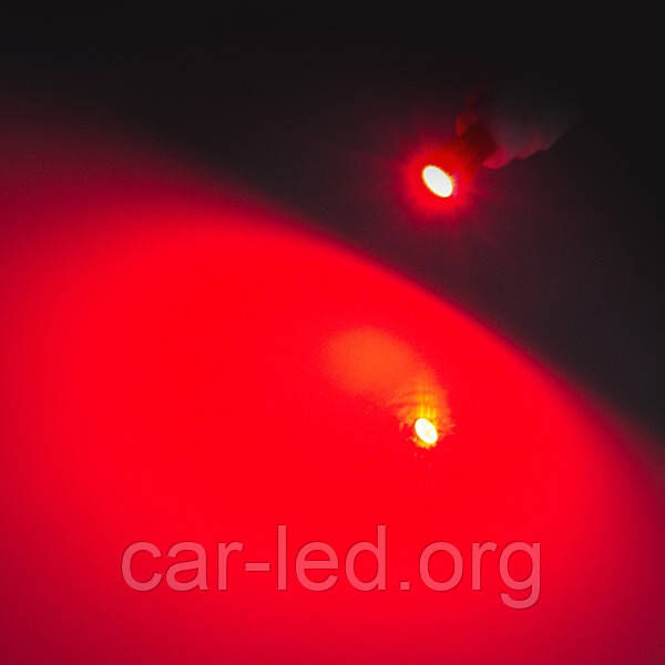 Червона світлодіодна Автолампа Т5 (w1.2w), 3 * 3030SMD Golden Canbus Red